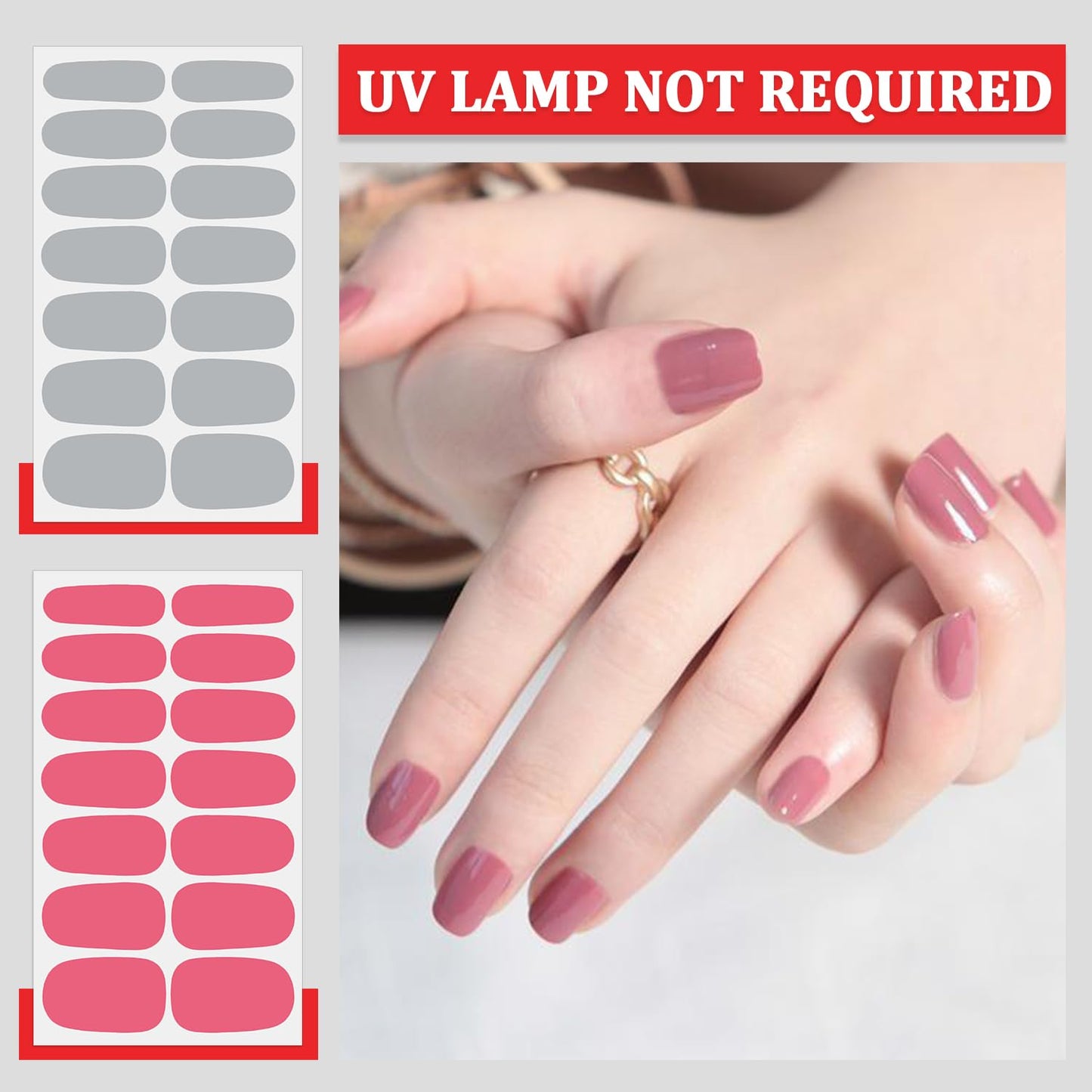 SILPECWEE 20 Sheets Nail Wraps for Women Solid Color Nail Polish Stickers Adhesive Nail Polish Strips for Women Gel Nail Strips Stick On Nails Fingernail Manicure Design with Nail File