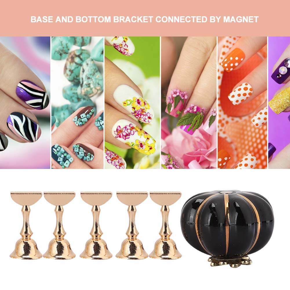 Nail Art Practice Stand, Magnetic Manicure Practice Tips Holder Tool Professional Nail Art Display Stand Fingernail DIY Display Stands for Home and Salon False Nail Tip Manicure Tool(1#)