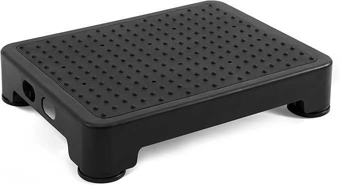 CHIKILLA Step Stool for Adults Kid and Seniors, Non-Slip Step Platform Indoor and Outdoor for Pregnant Woman, Portable Stair Assist for Kitchen Office Bedroom Car Bedside and Shower, Black-Black 3.4In