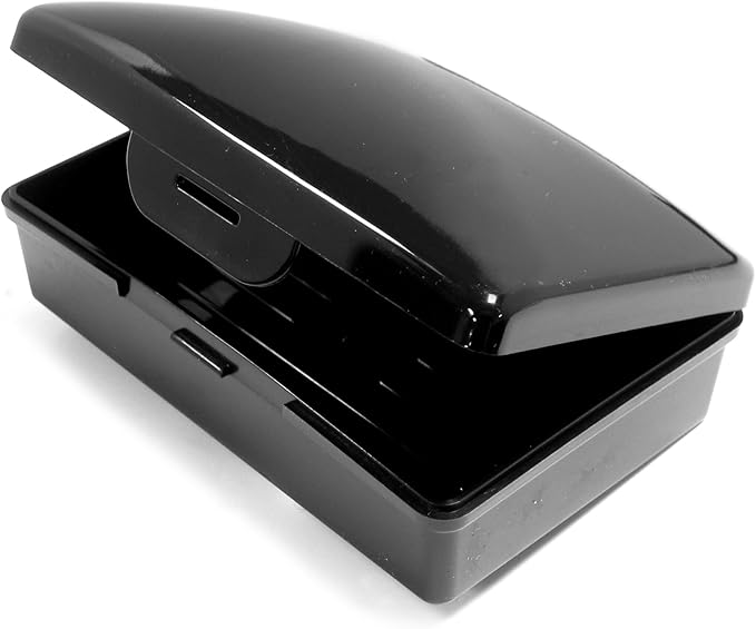 Soap Box -Black - 1 Ct - Made in The USA - Soapbox with Hinged Lid and Secure Latch