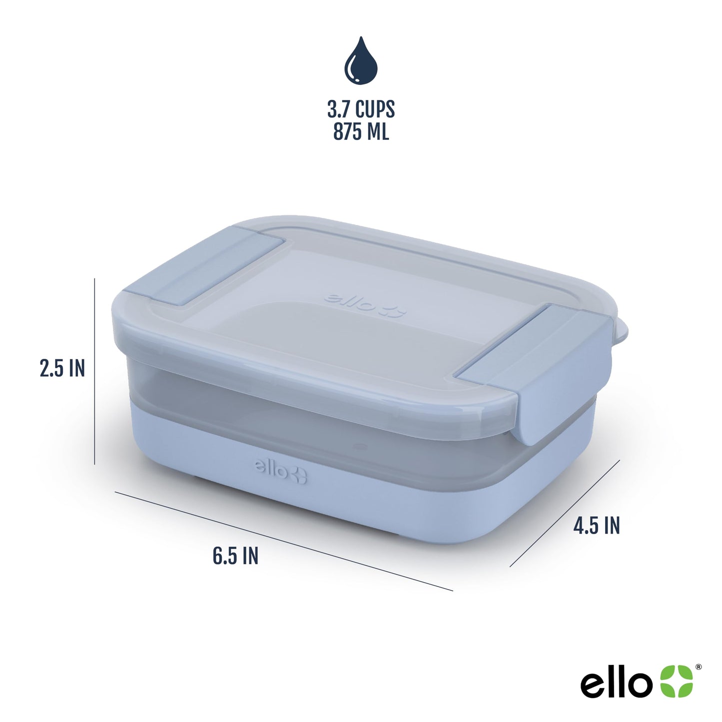 Ello Plastic 3.7 Cup Meal Prep Set 10 Pc, 5 Pack Set - BPA Free Plastic Food Storage Container with Silicone Boot and Airtight Lids, Dishwasher, Microwave, and Freezer Safe, Melon