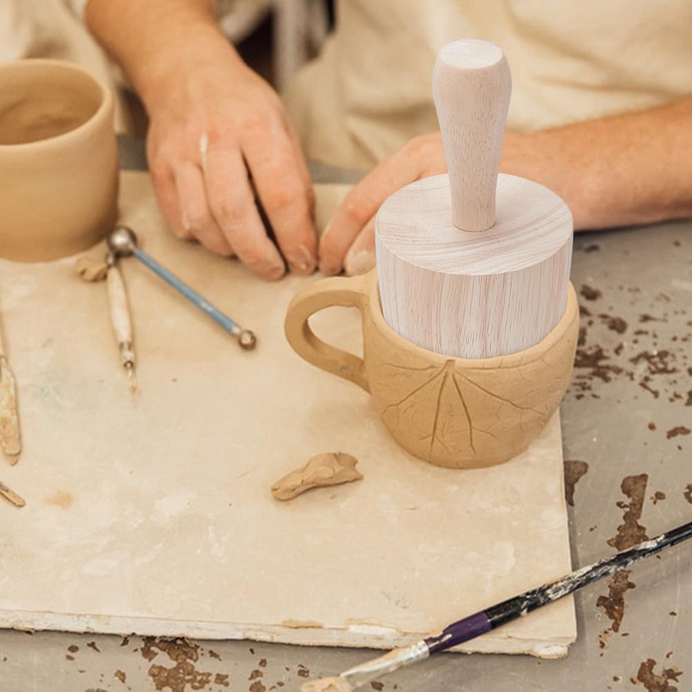 BENECREAT 8.5 x 3.8 inch Wood Cup Mold, Cup Pottery Mold, Pottery Shaping Tool for DIY Pottery Cup Ceramic Cup Mug Vase Art Making