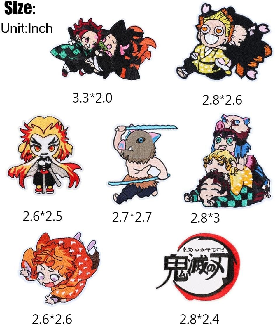 Iron on Patches for Clothing,19 Pieces Iron on Patches Anime Patches Embroidered Iron on Sew on Decorative Applique Patch Patches for DIY Jeans, Jackets, Shirts, Bag, Caps