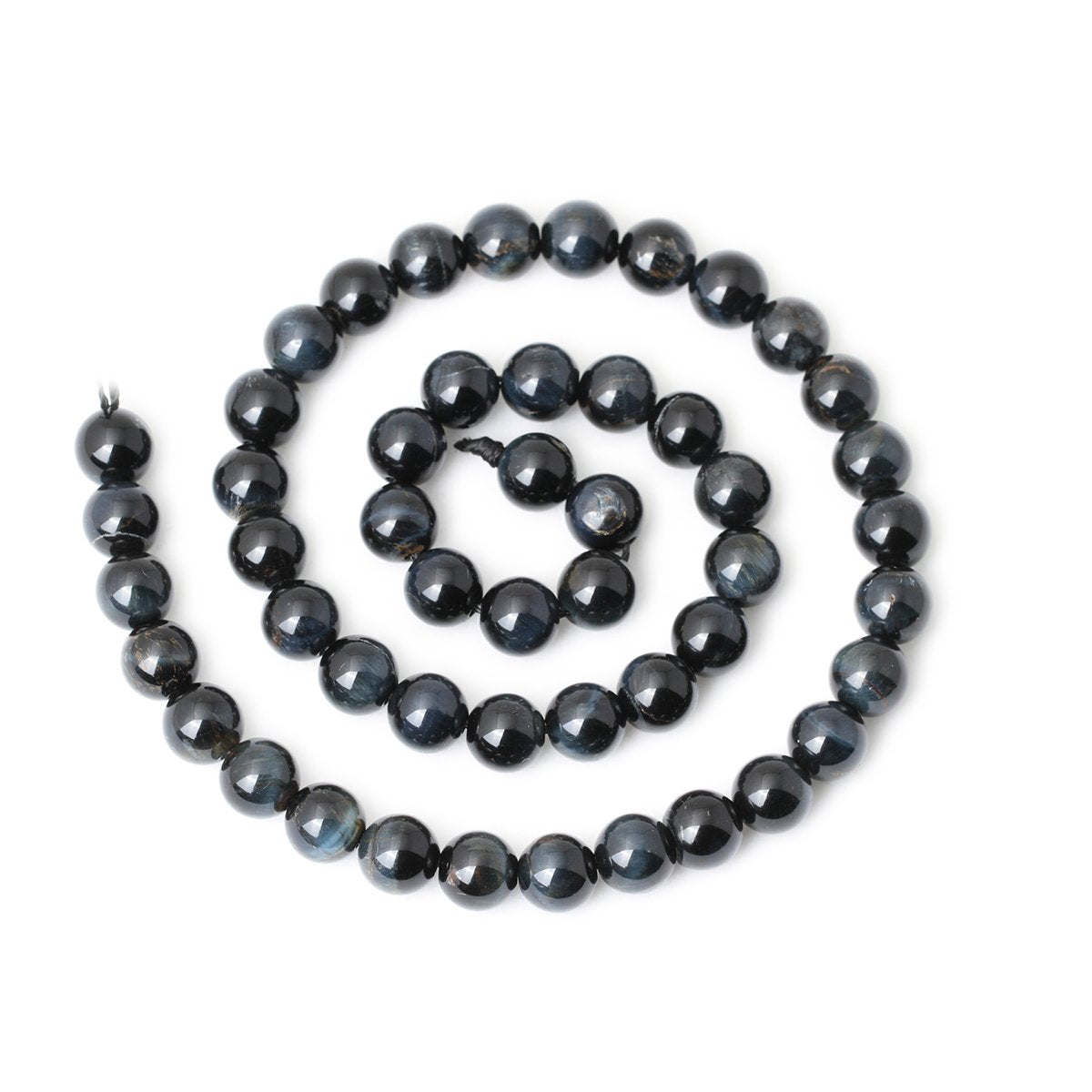 CHEAVIAN 45PCS 8mm Natural Blue Tiger Eye Gemstone Round Loose Beads for Jewelry Making DIY Findings 1 Strand 15"