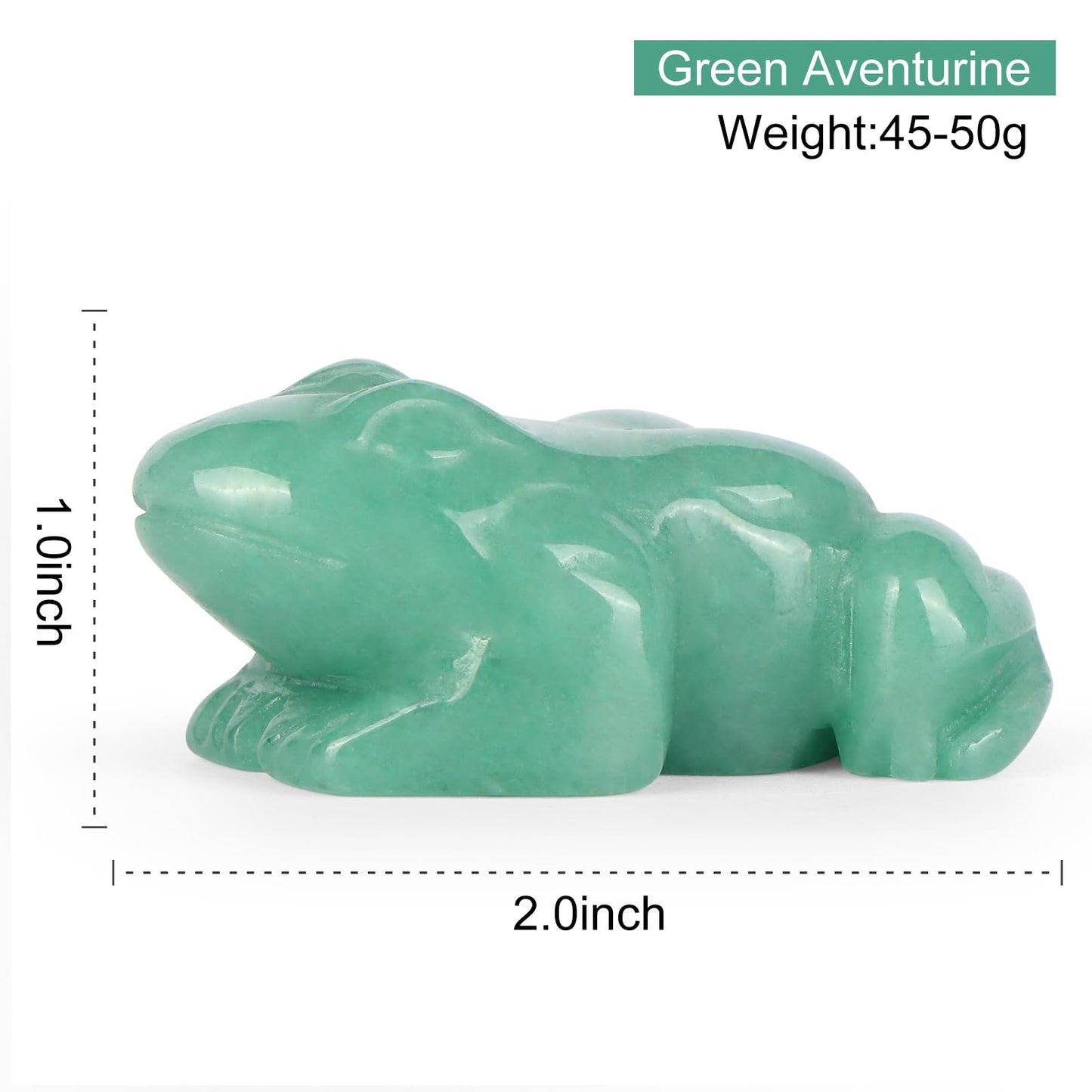 SMQ 2 inch Crystal Frog, Natural Green Aventurine Frog Figurine, Hand Carved Frog Statue Decor, Healing Stone Crystal Animal Statue with Gift Box