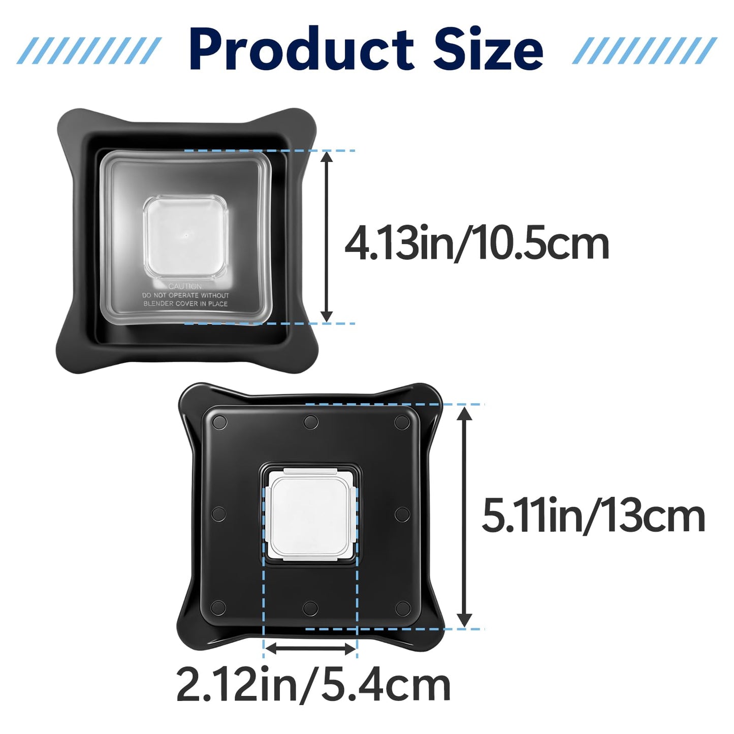 Blender Lid Replacement Fits for Blendtec Commercial Blender, Vented Gripper Lid Compatible with WildSide+ and FourSide jars, Lid for Blendtec Top with Square Clear Plug