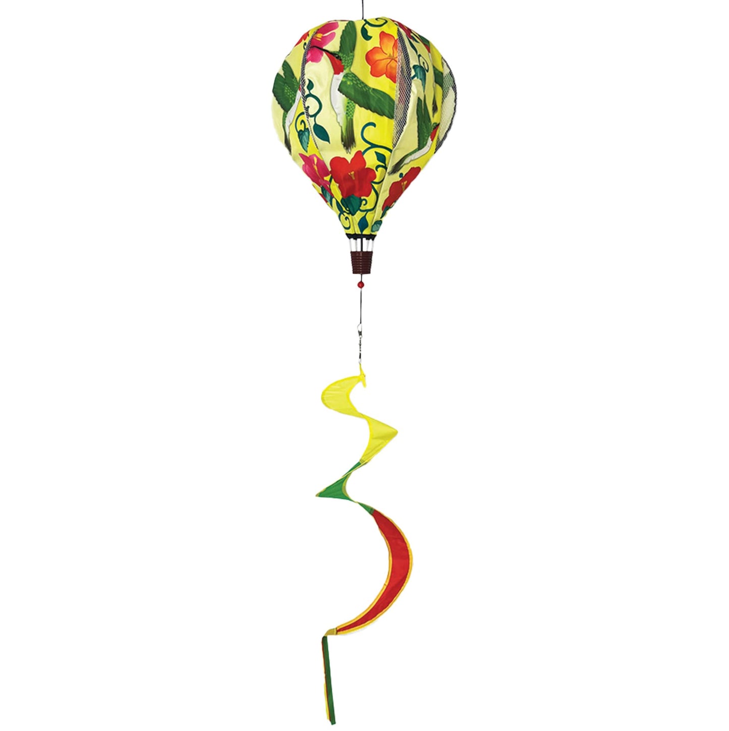 Premier Kites 18” Pop-Open Hot Air Balloon Hummingbirds – Durable Oxford Fabric, Reinforced Fiberglass Frame, Easy Click-Lock Assembly, Heavy-Duty Non-Tangle Hub, Outdoor Wind Spinner Decoration