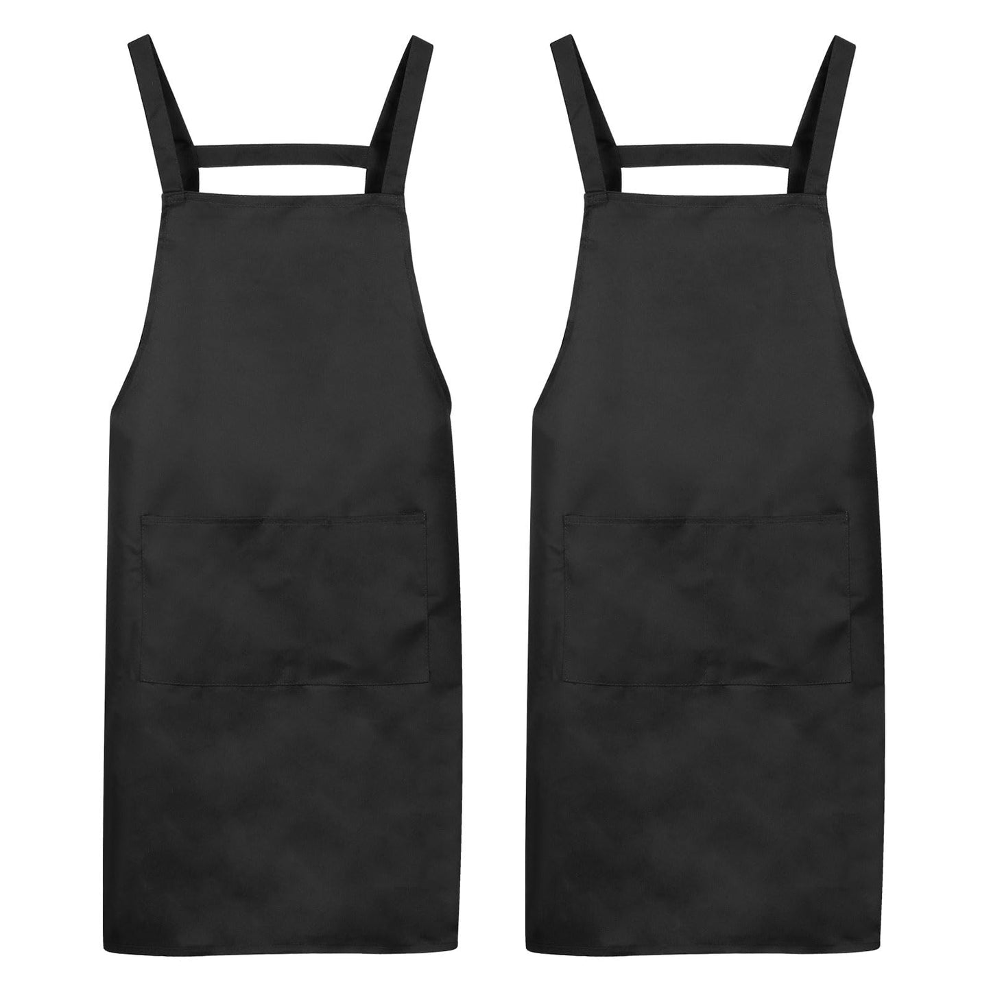 HARFINGTON 2pcs H Style Apron Kitchen Cooking Aprons Artist Painting Apron with 2 Pockets for Home Kitchen Restaurant Craft Garden Cooking, Black