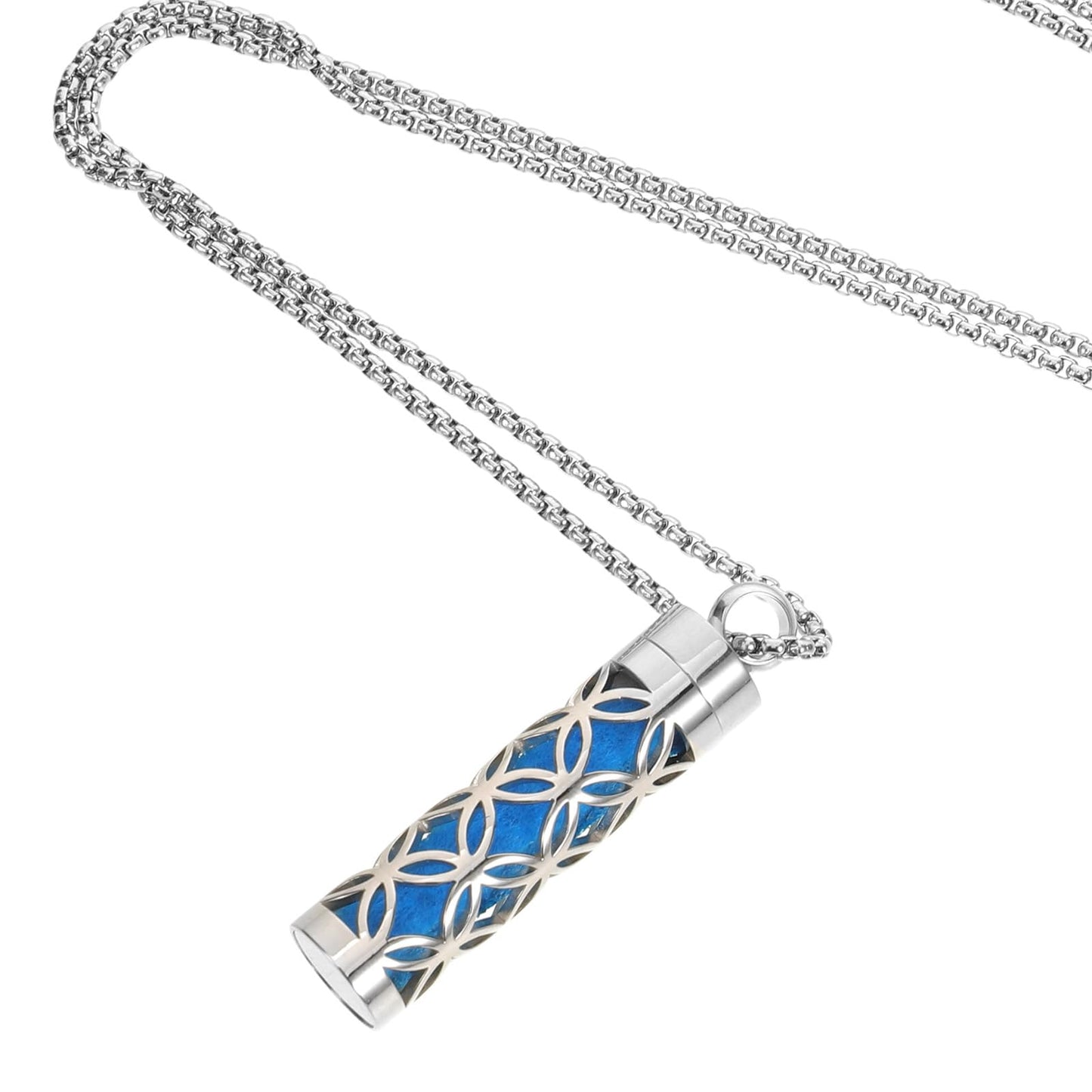 NIYANGLE 1 Set Stainless Steel Aroma Aromatherapy Essential Oil Diffuser Necklace Locket Pendant with Refill Pads Perfume Necklace