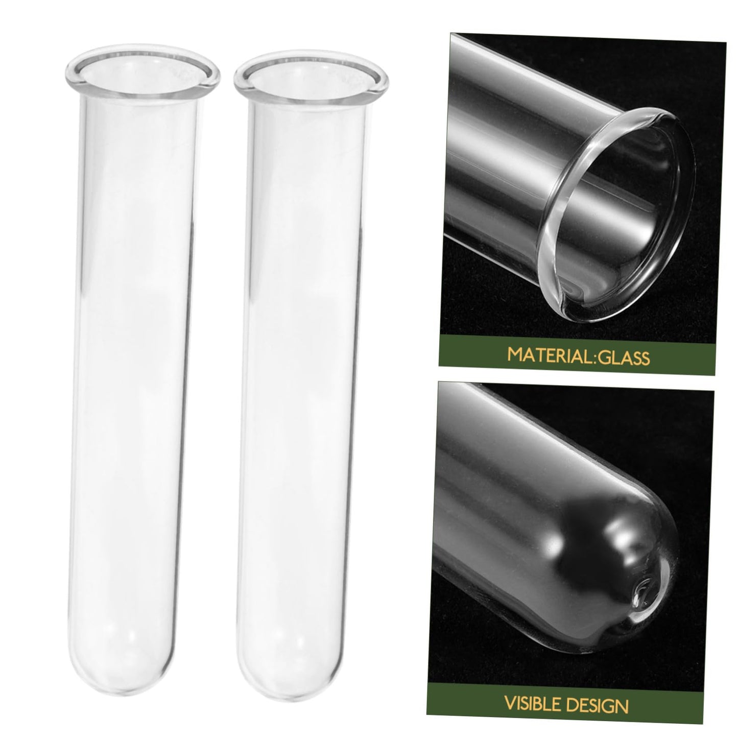 Cabilock 4pcs Glass Hydroponic Propagation Tubes for Plants Small Test Tube Vase Terrarium Container for Desktop Water Plants Floral Decor