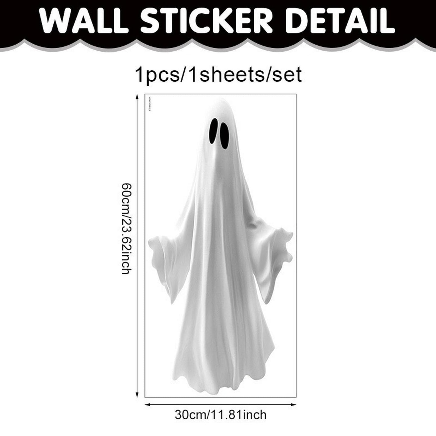 1 Sheets Halloween Ghost Window Clings Cute Ghost Window Decals Reusable Stickers for Halloween Home Decoration Windows Glass Mirror Decor Holiday Party Supplies