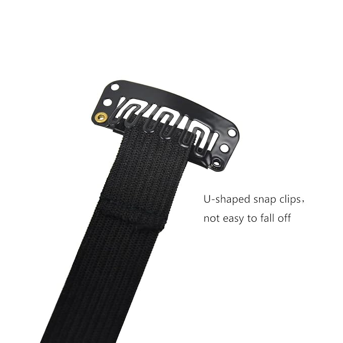 4 Pcs Facelift Bands with Clips Invisible Face Stretching Lifting Strap Adjustable Elastic Band Face Slimming Band (11cm Black Single Bands)