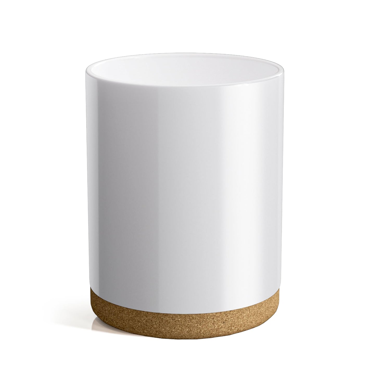 Taxenxar Ceramic Kitchen Utensil Holder for Countertop, Modern Crock with Non-Slip Cork Base, Counter Organizer for Cooking Tools , White