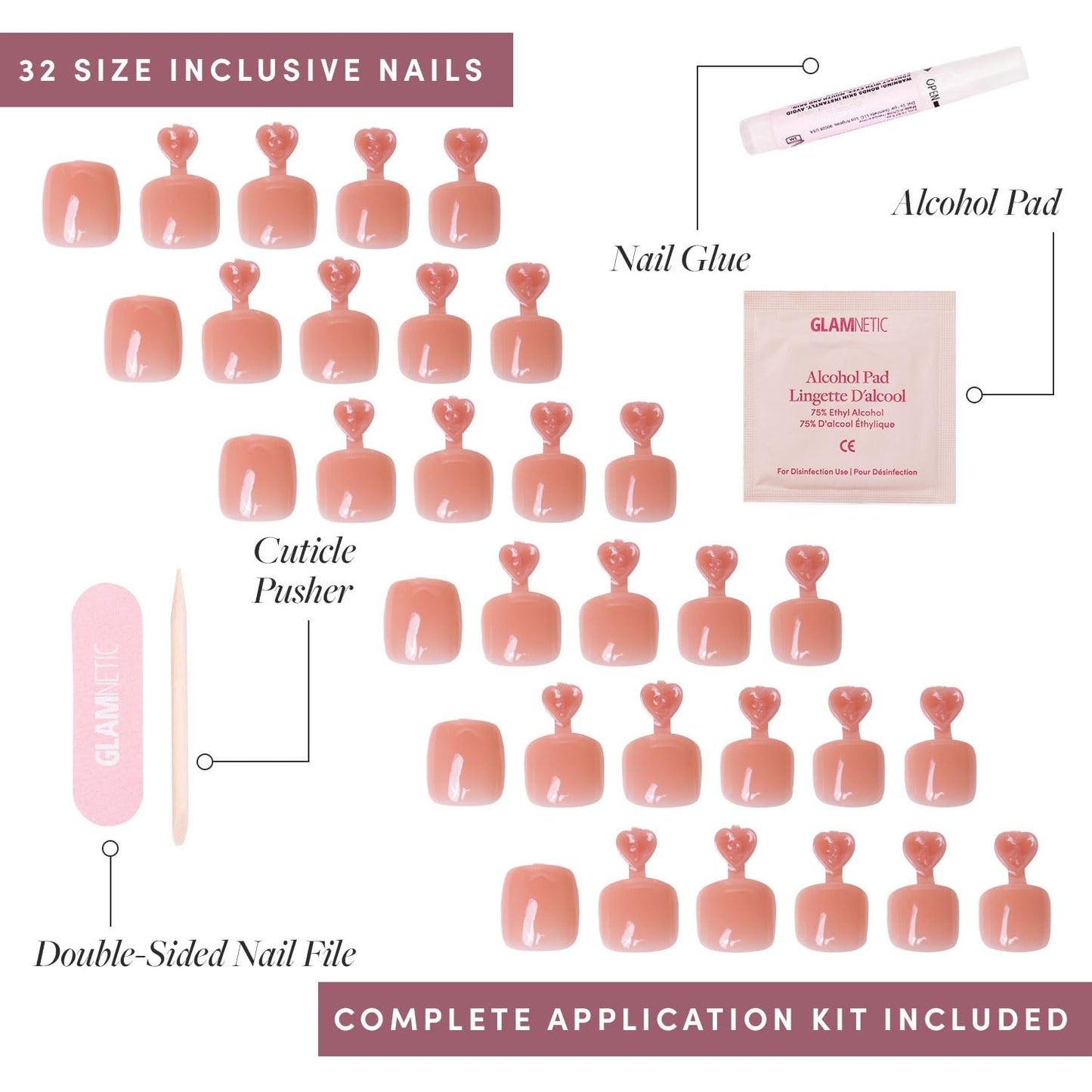 Glamnetic Press-On Nails Bundle - Azure Blue & Hailey | Bright Blue Short Round Fake Nails | Glazed Short Almond False Nails | Reusable, Salon-Quality Nail Kits