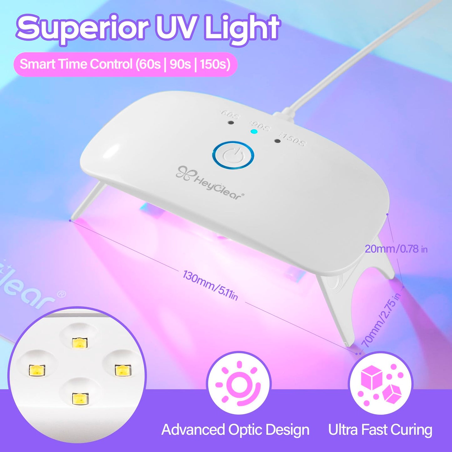 HeyClear UV Resin Molds Jewelry Making Kit with Light -300g Super Clear, Hard, Low Odor, Premixed and Fast Curing for Keychains, Earrings, DIY Craft Decorations