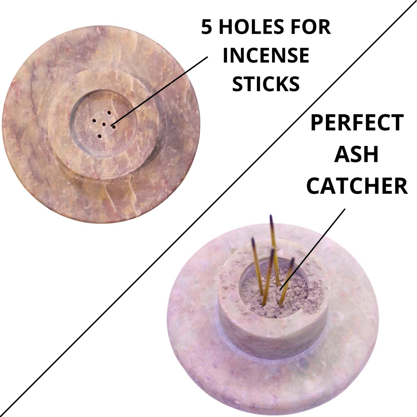 Carry Me Marble Soapstone Incense Stick Holder | Candle Burner | Tea Light Holder - Perfect Handmade Elephant Carving for Gifting. Decorative Home and Office Decor.(3 x 3 x 10.5 Inches)