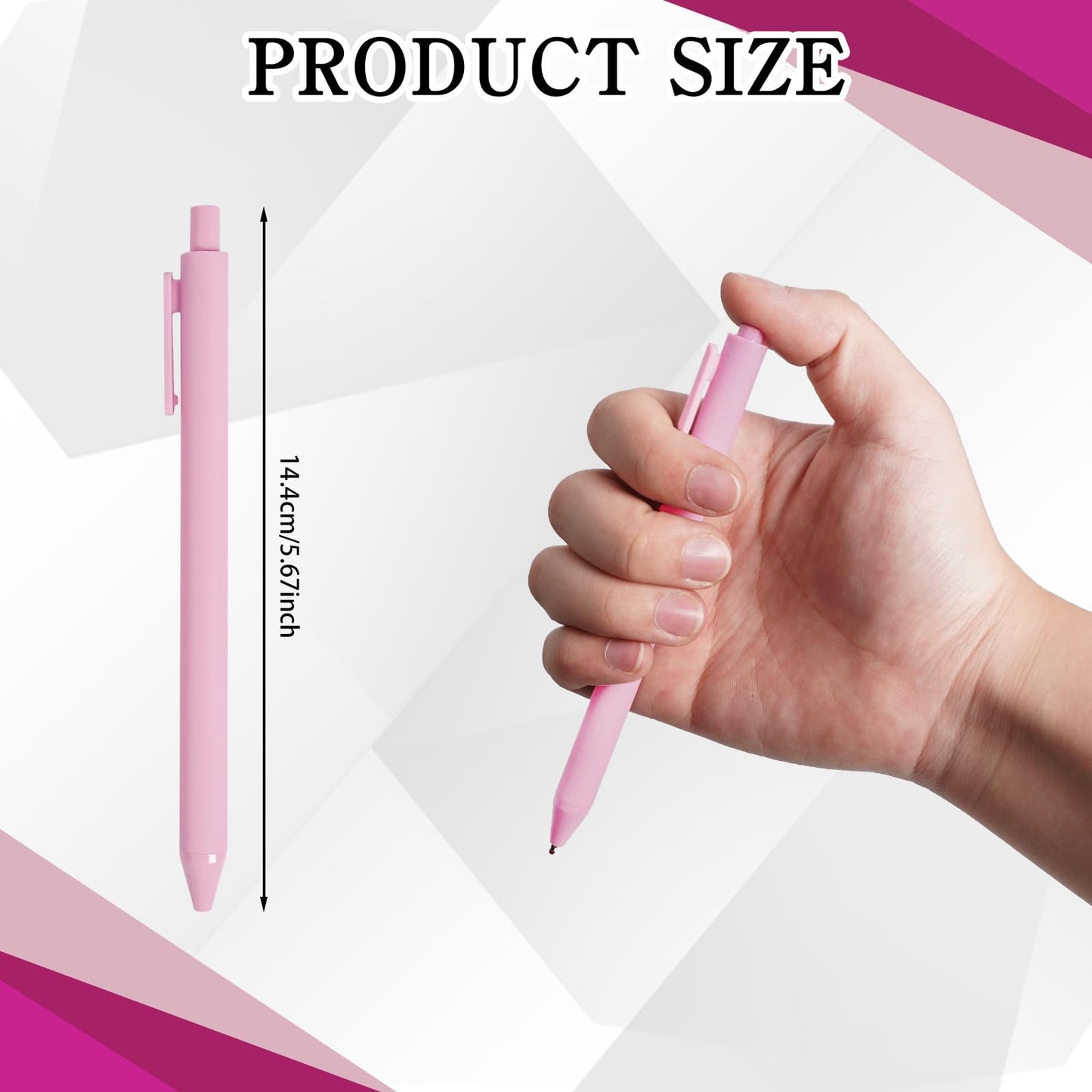 CONEHOY 200 Pcs Ballpoint Pens 1.0 mm Medium Point Pink Comfortable Retractable Writing Pens Cute Stylish Ballpoint for School Office Supplies
