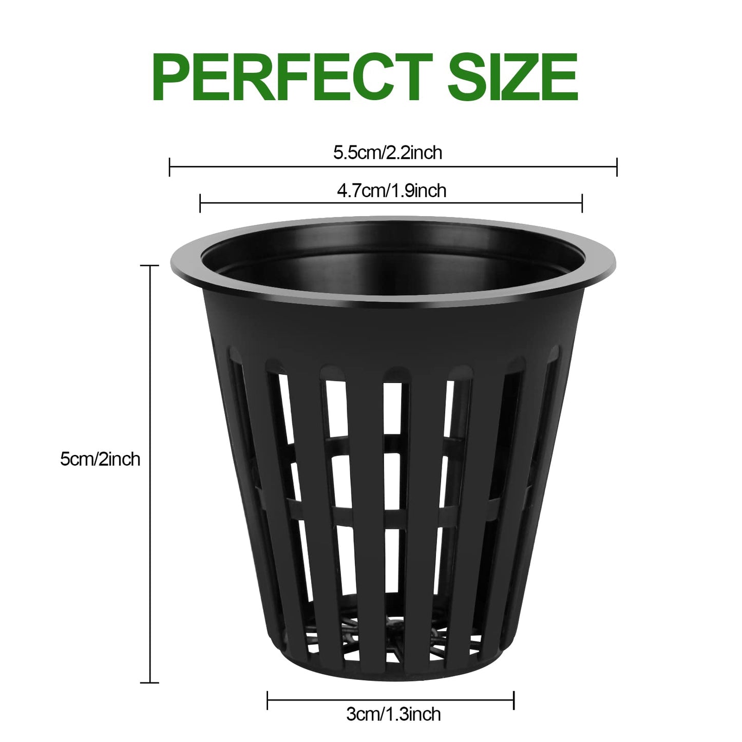HXSEMAYIG 100PCS 2 inch Net Pots,Hydroponics Cup, Net Cups for Indoor or Outdoor Growing