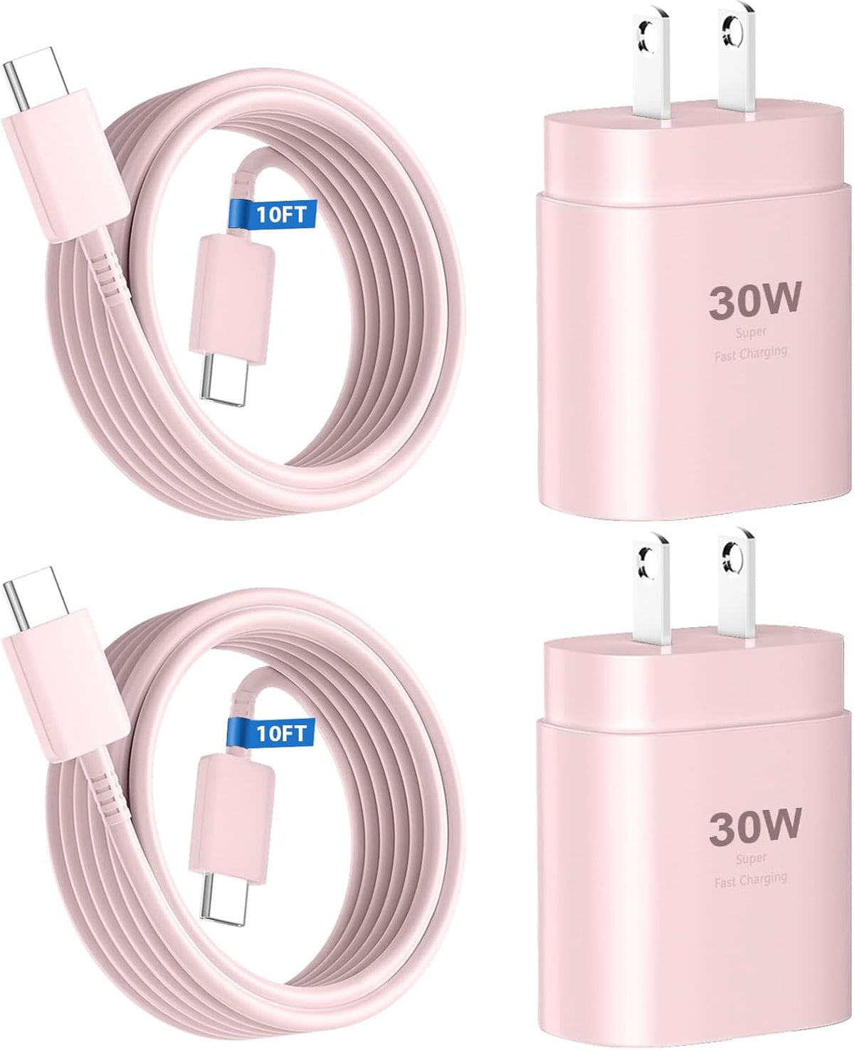 Phone 16 15 Charger 10FT USB C to C Fast Charging Cord,30w USB C Phone 16 15 Pro Max Fast Charger Block for Phone 16 15/16 15 Pro Max/16 15 Pro/15 Plus/Pro 12.9/11 inch,Samsung Galaxy S24 Ultra,Pink