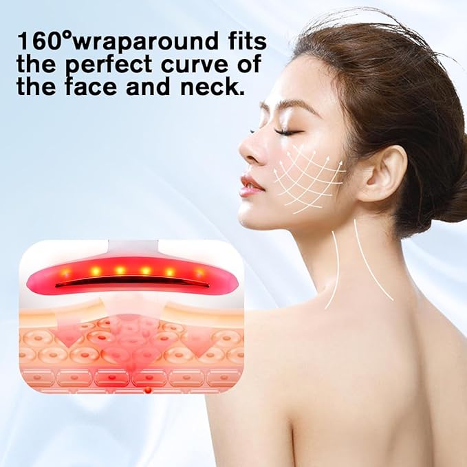 Facial Massager,Neck Face Massager Tool,3 Mode Massage with Heat,Portable Beauty Instrument for Skin Care Women Gift (Gradient Pink)