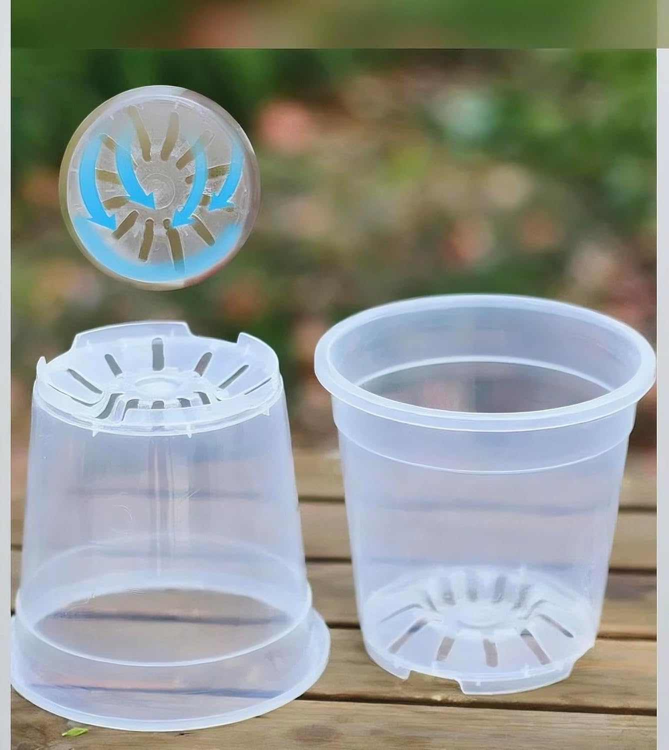NABAOXUN 12 Pack 6.7/5/4.5 Inch Clear Plastic Pots for Plants，Thickened and Durable Nursery Pots for Plant，Plastic Plant Pot Seedling Planter Seed Starter Flower