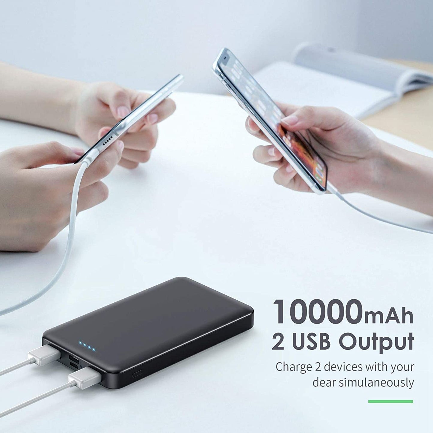 [2 Pack]Portable Charger Power Bank 10000mAh,Slimmer USB C in&Out Fast Charging Portable Phone Charger,Travel Essentials Backup External Battery Pack for iPhone 17/16/ 15/14/13/12,Galaxy S24,Android