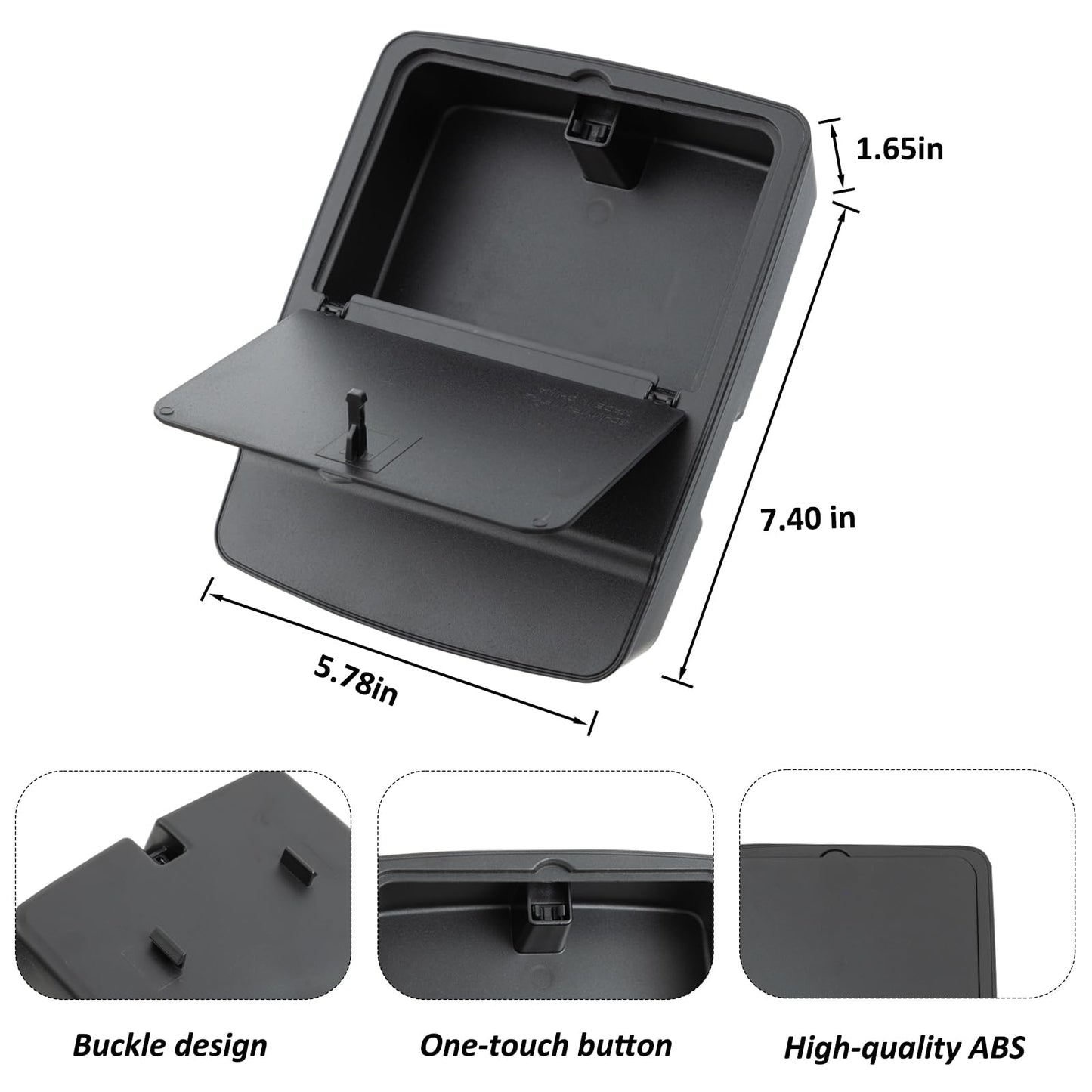 JKCOVER Center Console Hidden Organizer Box Compatible with Jeep Wrangler JK/JKU 2011-2016 2017 2018 Accessories Armrest Secret Compartment One-Touch Hidden Storage （Patent Design）