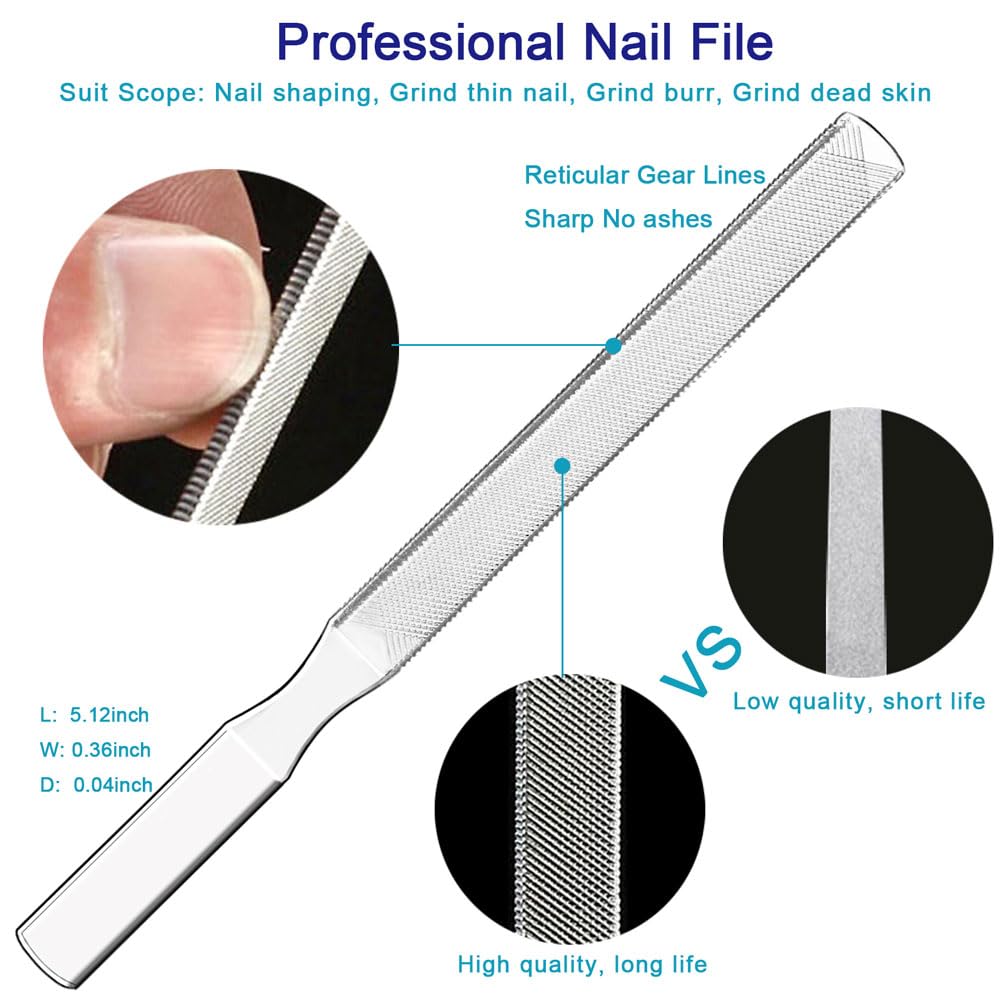 Pingispower Toenail Clippers for Seniors & Thick Nails, 8PCS Professional Heavy Duty Ingrown Toenail Removal Kit with Pedicure Tools, Sharp Blade, Long Handle & Storage Case