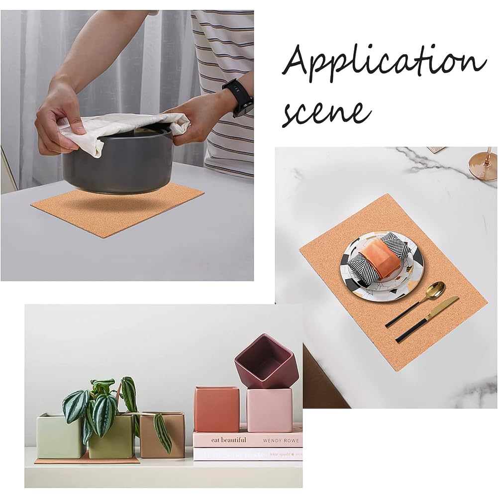 BENECREAT 20 PCS A4 Cork Sheets, 11.7x8.2 Inch Rectangle Cork Board Tiles for Coasters, Wall Art, Bulletin Boards(3mm Thick)