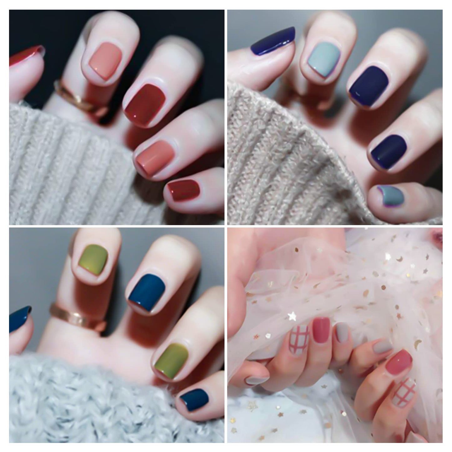 DANNEASY 24 Sheets Plaid Nail Polish Strips Full Nail Wraps Self Adhesive Gel Strips Nail Polish Stickers for Women Girl Nail Accessories with File, Cuticle Stick