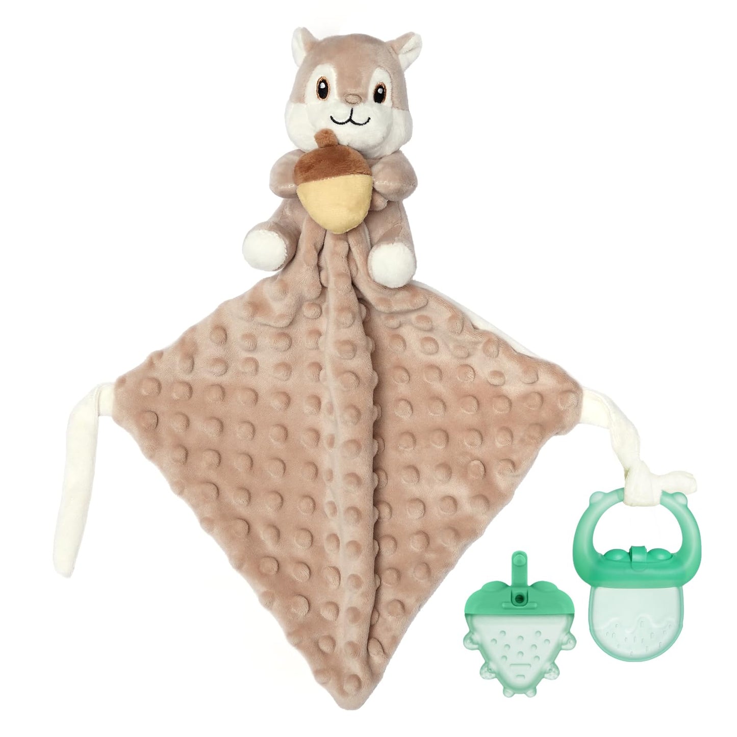haakaa Security Blanket with Baby Teething Toys, Freezer Teethers for Teething Relief, Soft Baby Lovey for Comfort