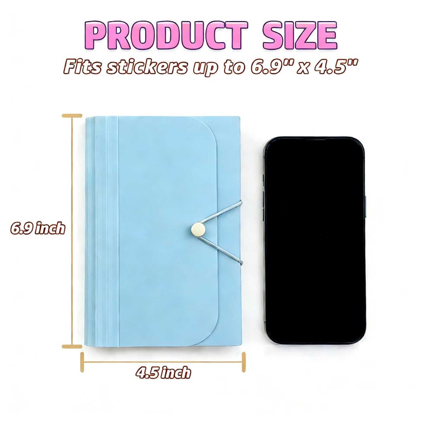 Sticker Storage Organizer with 13 Expandable Pockets, Multi-Layer Desktop Sticker Binder for Scrapbook Essentials and Journal Organizer, Large Capacity for Thick Sticker Album, Washi Tape(Blue)