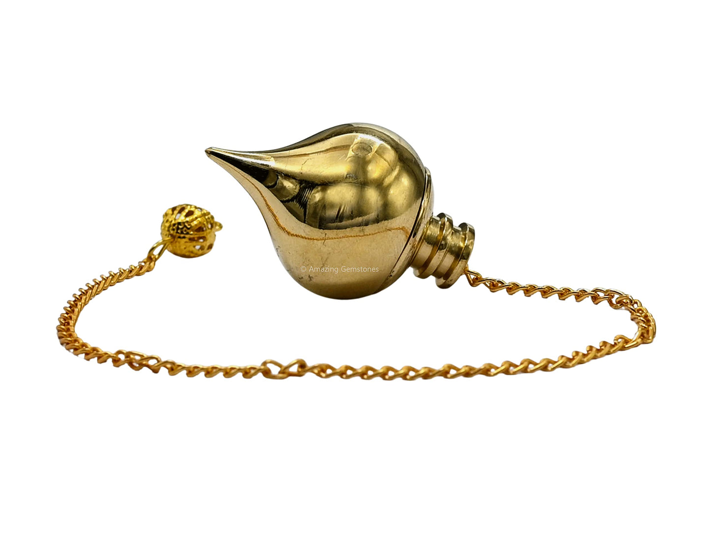 Amazing Gemstone Healing Metal Pendulums for Divination, Gold Dome Cone with Point Steel Copper Pendulum High Energy Pendulo de Bronce Pendulos de Mesa MP108