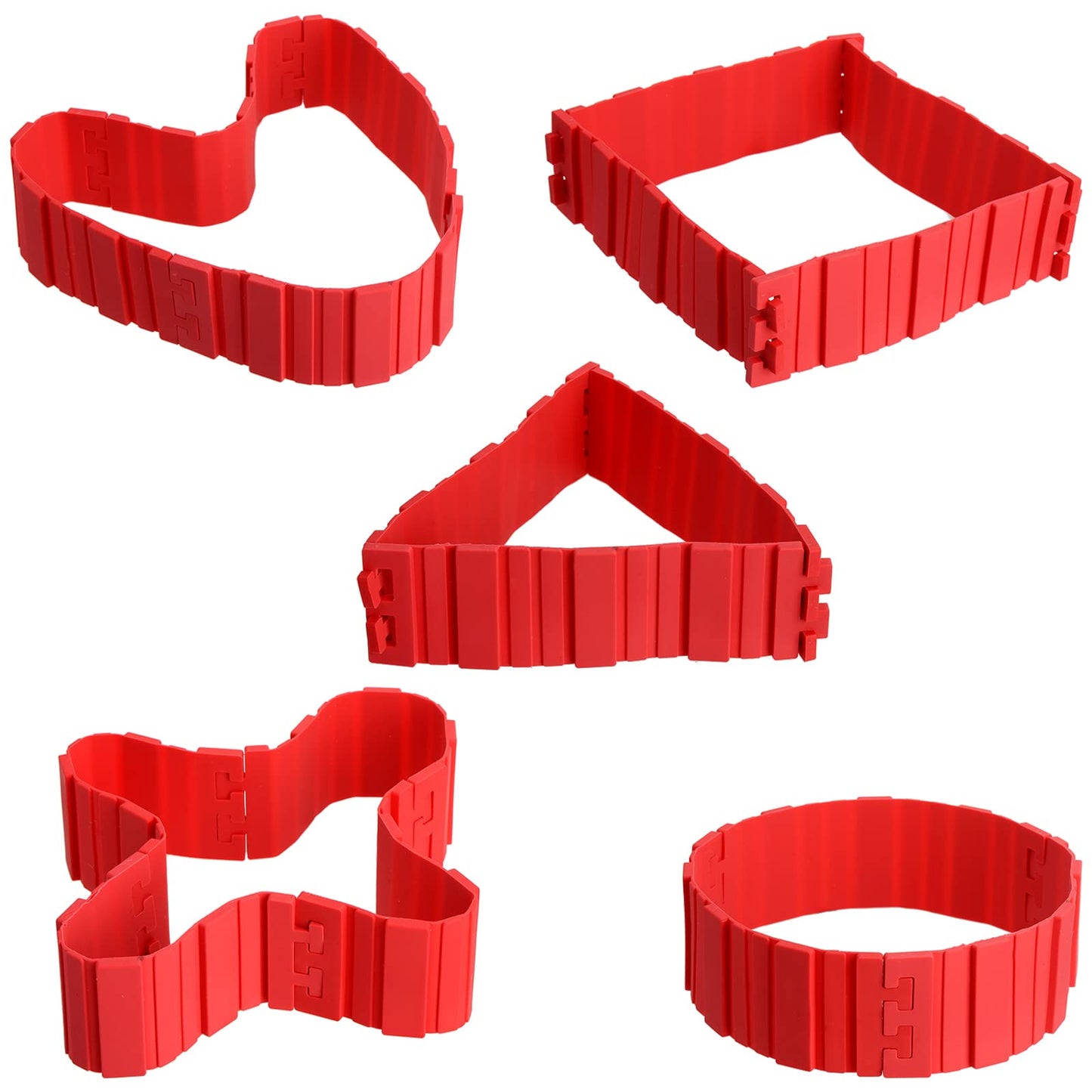 Jucoan 16 Pack Silicone Cake Mold Magic Bake Snake, Silicone Cake Shapers for DIY Round Rectangular Heart Shape Cake Dessert, Ice Barrier for Tie Dye