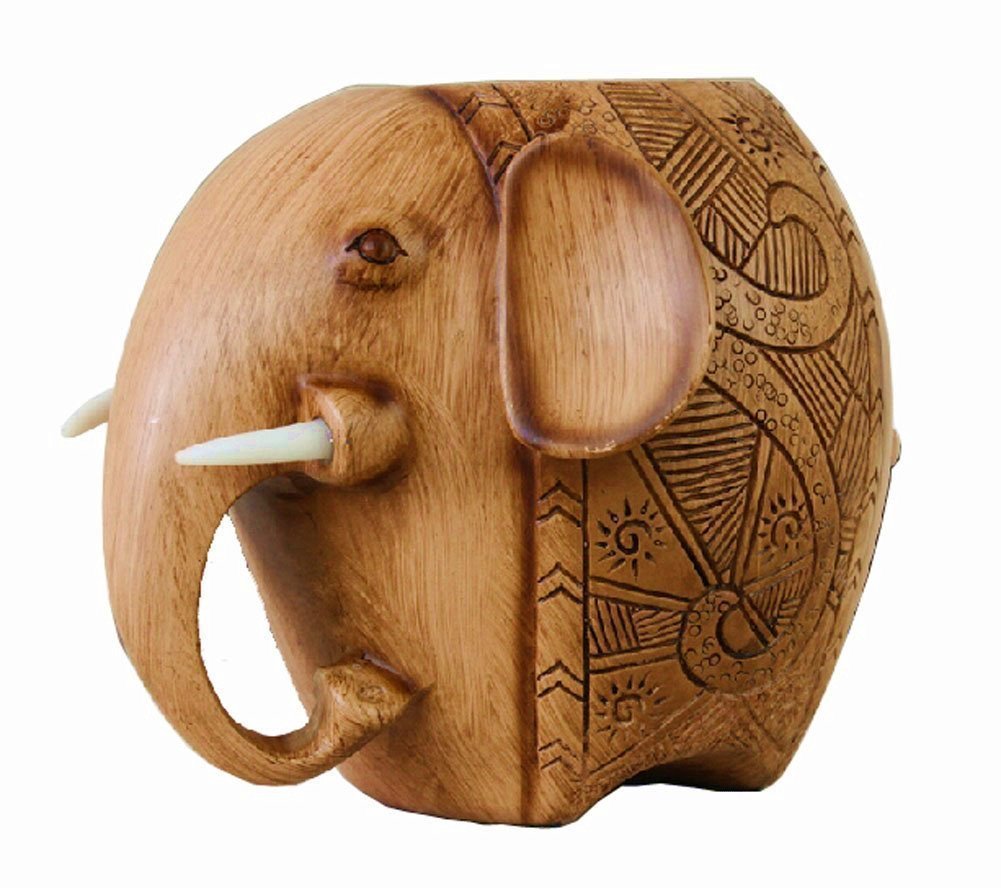Fubeasi Z-Color Resin Carving Elephant Pencil Holder Fashion Creative Pen Holder For Office School