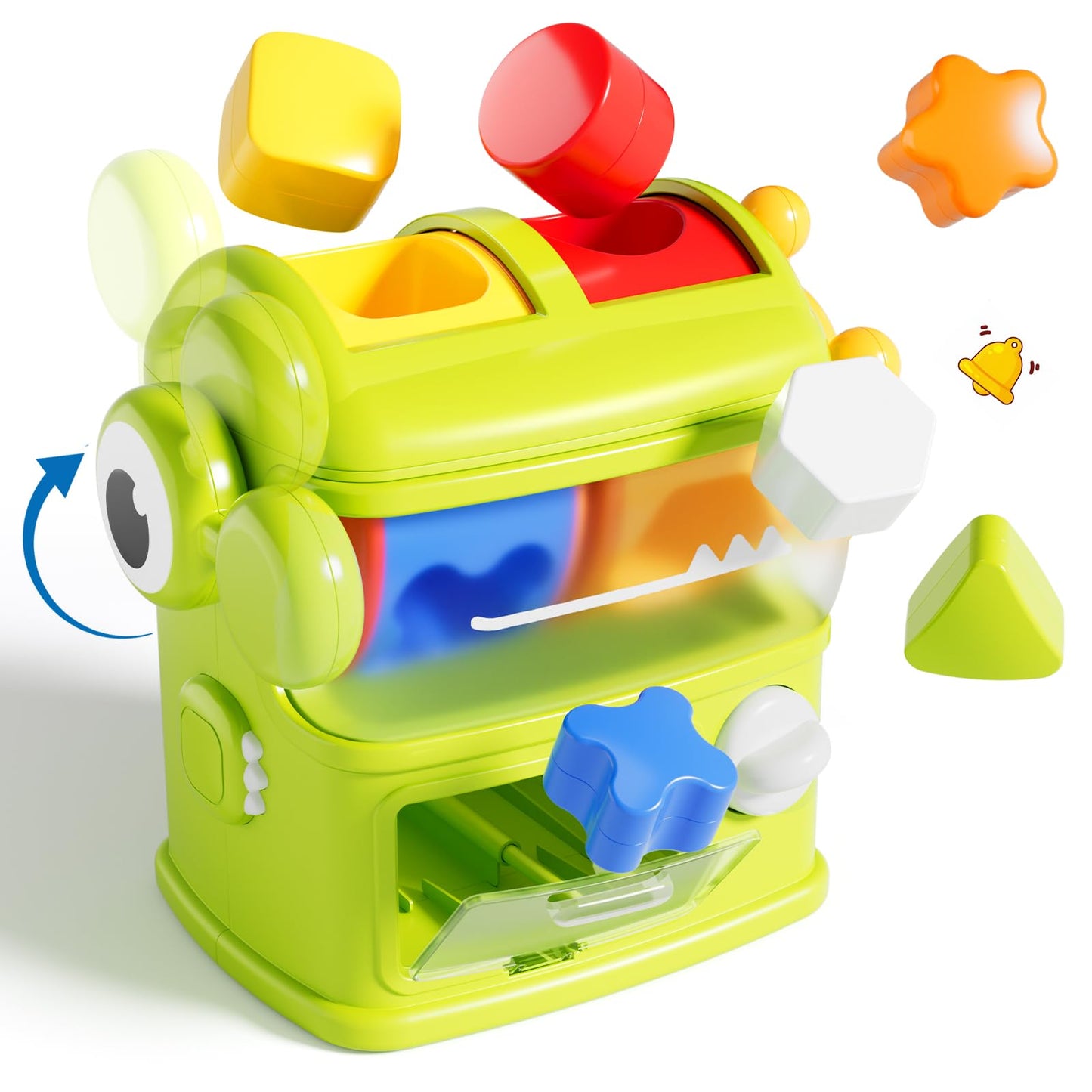 Aprilwolf Montessori Shape Sorter Learning Toys for 1 Years Old, Baby Toys 12-18 Months with 6 Sensory Shape Blocks, Developmental Infant Birthday Gifts for Toddler Age 1 2 3