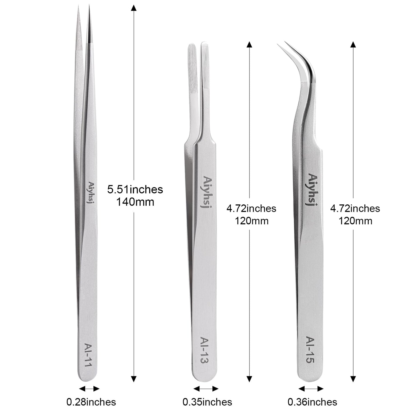 3PCS Precision Tweezers Set, Upgraded High-end Stainless Steel of Tweezer for Craft, Electronics, Soldering, Model, Laboratory Work, Jewelry-Making