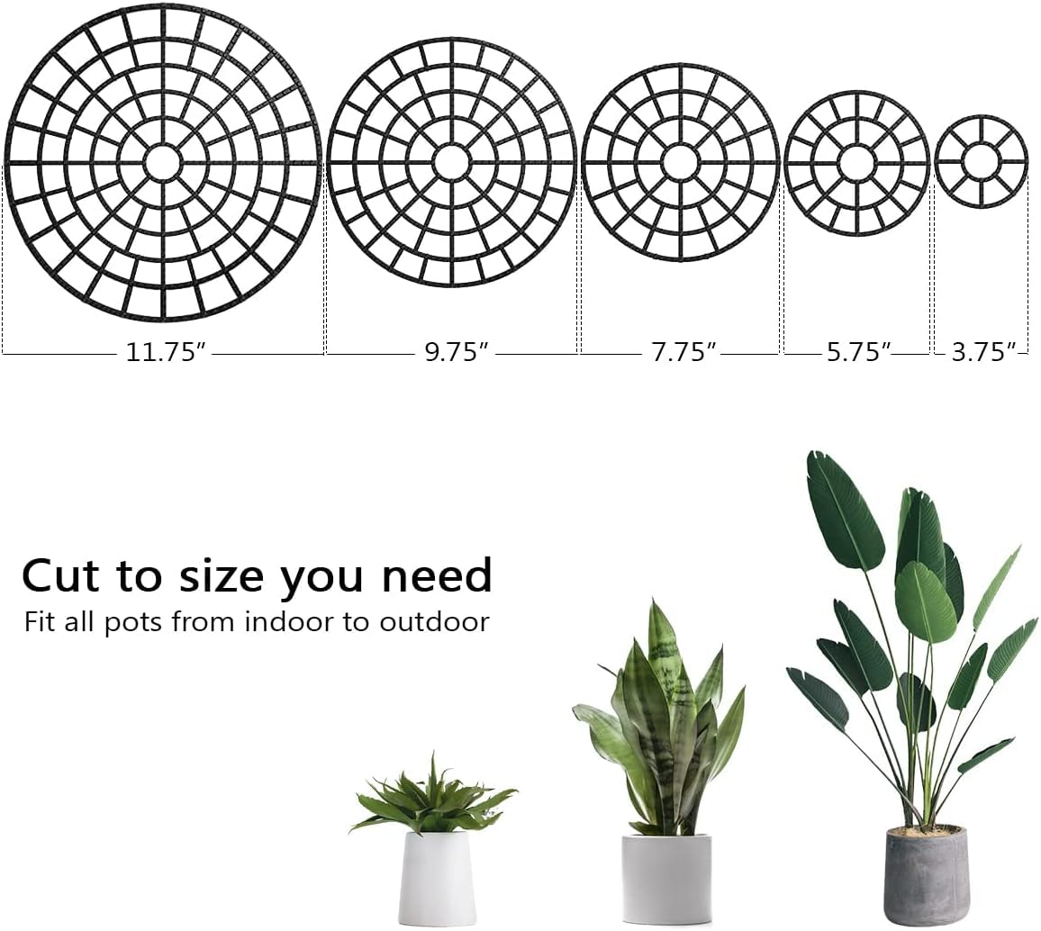 WISHDIAM Plant Riser 6PCS, Flower Plant Stands, 12 inches Patio&Deck Floor Protector, Adjustable Heavy Plant Riser, Deck Planter Plant Coaster, Plant Trivet for Indoor, Outdoor, Airflow and Drainage