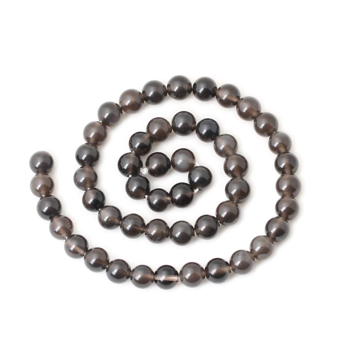 CHEAVIAN 45PCS 8mm Natural Ice Obsidian Gemstone Round Loose Beads Crystal Energy Stone Healing Power for DIY Jewelry Making 1 Strand 15"