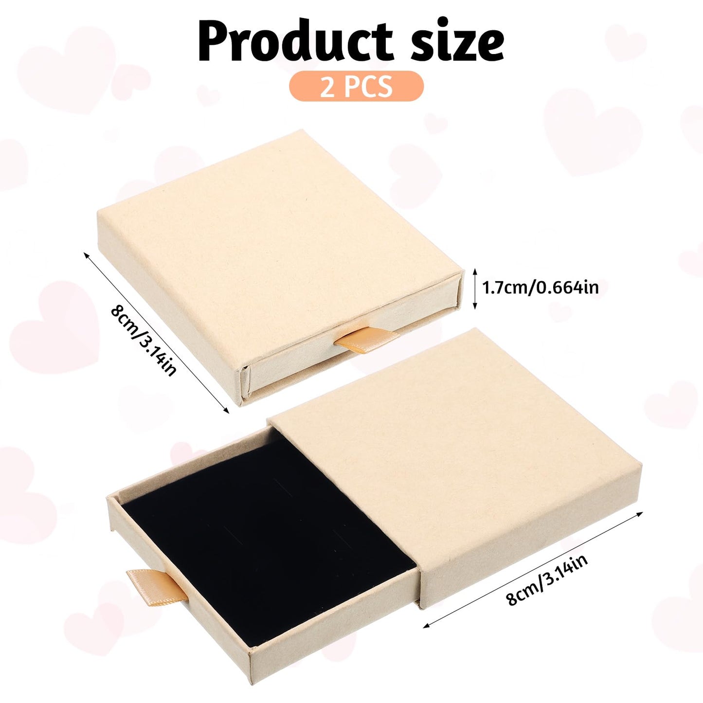 Thinp 2 Pcs Small Jewelry Gift Box, Cardboard Jewelry Boxes with Lids Bracelet Earring Necklace Gift Box for Birthday Xmas Christmas Wrapping (Brown)