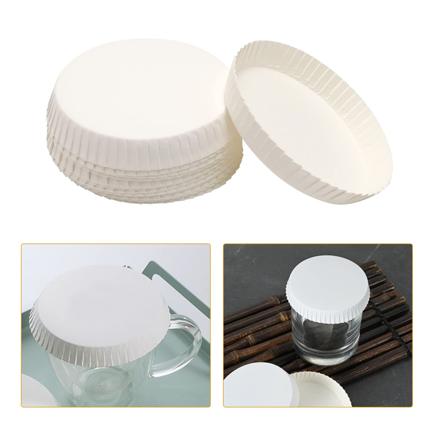 100pcs Disposable Cup Coverware 8 X 8cm Coffee Cup Drinking Lid Paper Cup Cap for Wedding/Parties//Kitchen (8 X 8cm)