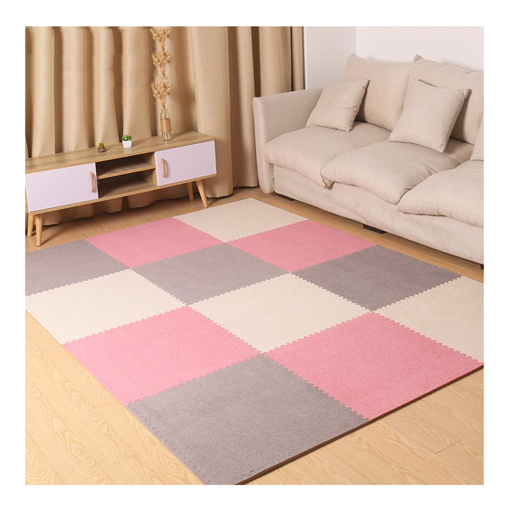 ALGFree Interlocking Floor Tiles Foam Puzzle Mat，1cm Thick Baby Toddler Crawling Mat Play Room Soft Playmats Easy Travel, Free Combination (Color : B, Size : 30x30x1cm-30pcs)