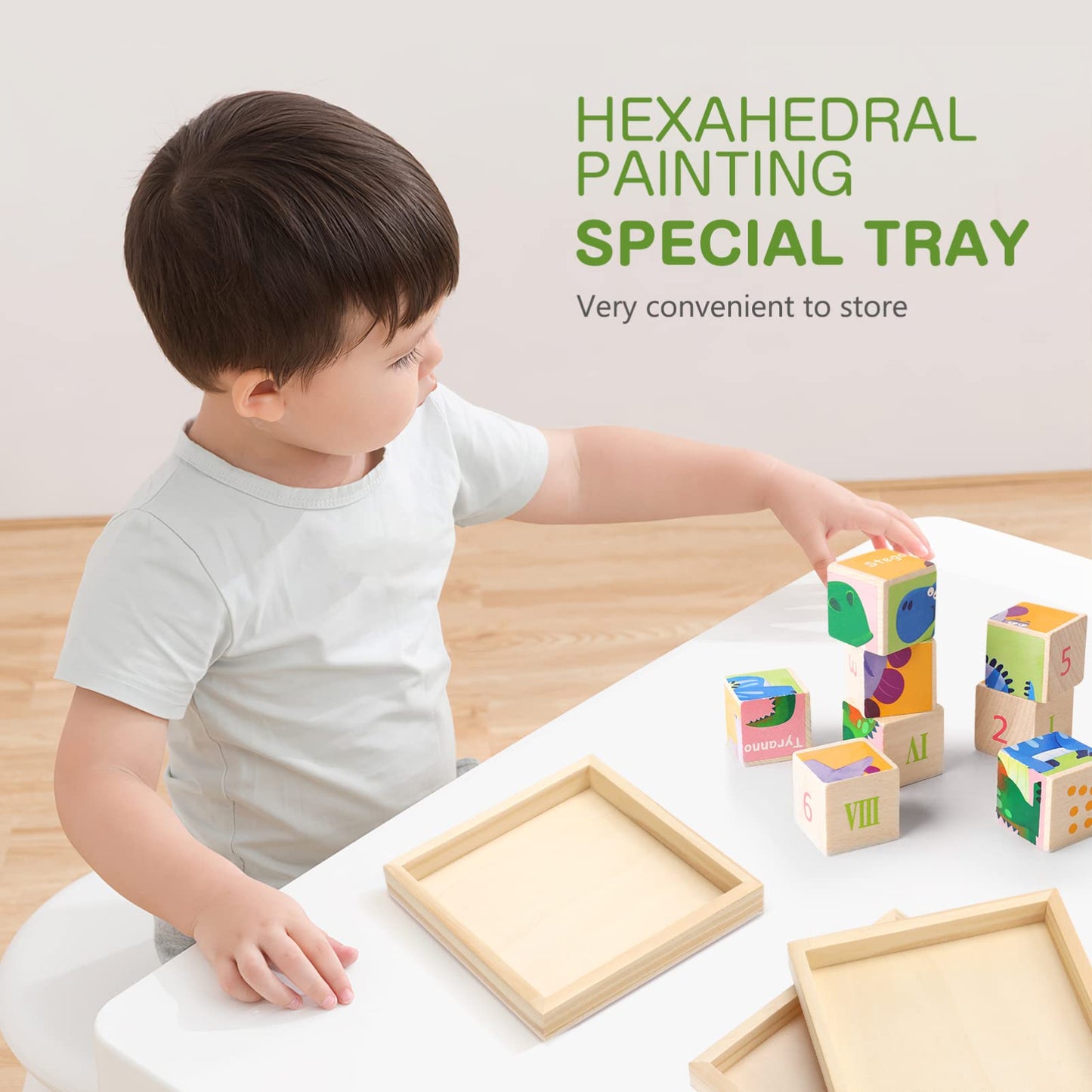 6-Pack Unfinished Wooden Trays - 4.7 x 4.7 in Small Square Serving Trays for Montessori, Crafts, Home Décor, and DIY Projects