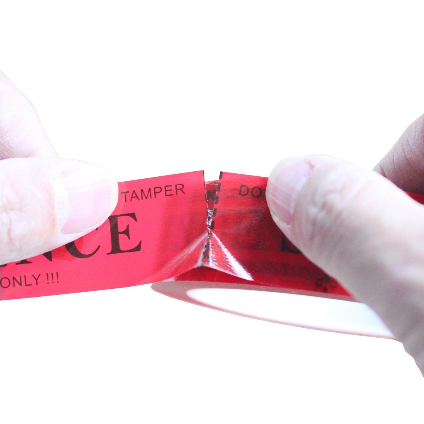 TamperSeals Group - 2 Rolls Precut 100% Total Transfer Tamper Resistant Security Packaging Tapes for Evidence Collection (1 Inch x 55 Yards x 2 Mil, Ultra-Thick “Void” Film, Red)