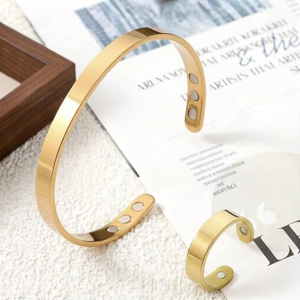 TiFluFlue Kalm Bracelet Ring Set for Women (Gold)