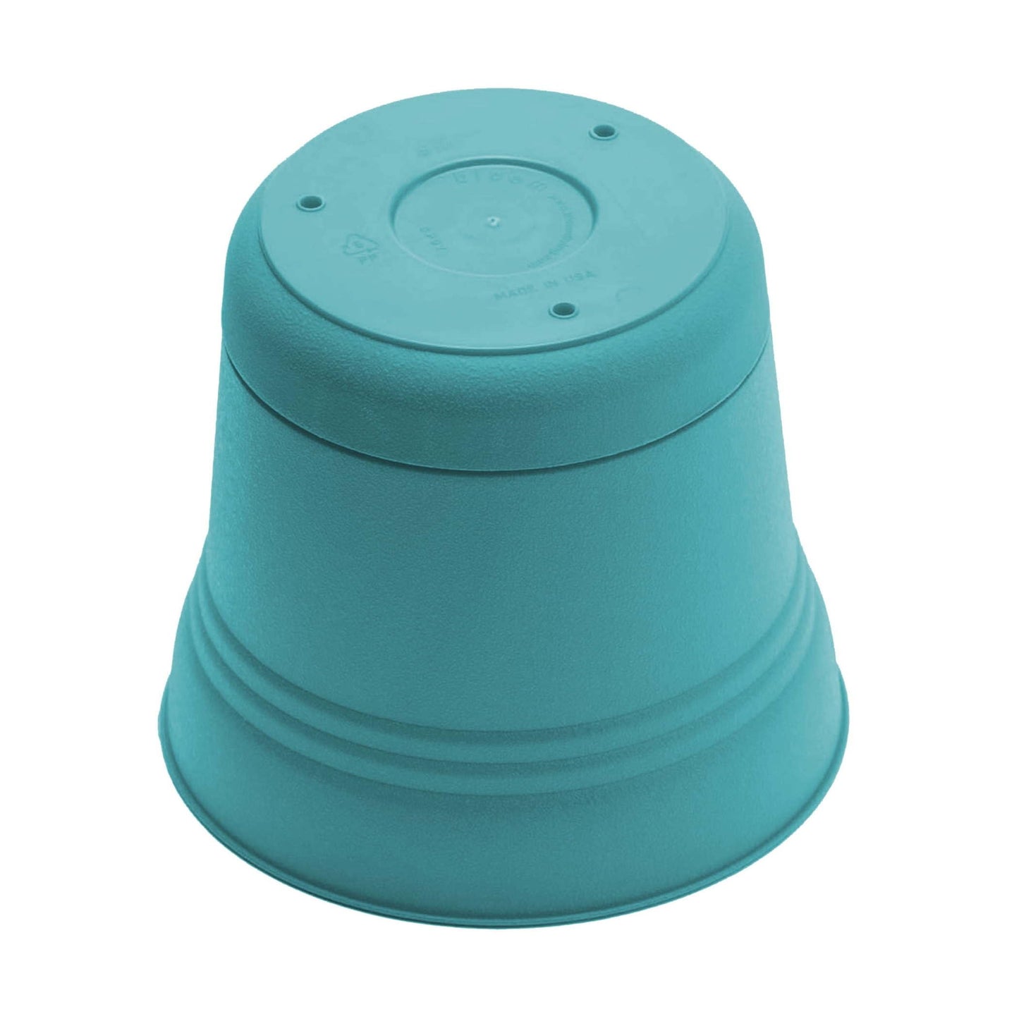 Bloem Saturn 7" Round Plastic Planter - Indoor/Outdoor, Snap-in Saucer & Drainage Holes, Bermuda Teal