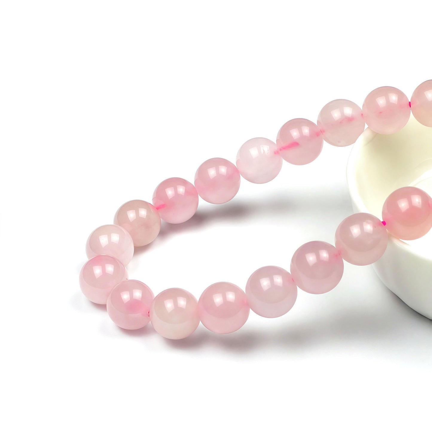 MJDCB 7A Pure Natural Rose Quartz Beads Round Loose Beads for Jewelry Making DIY Bracelet 15" (10mm)
