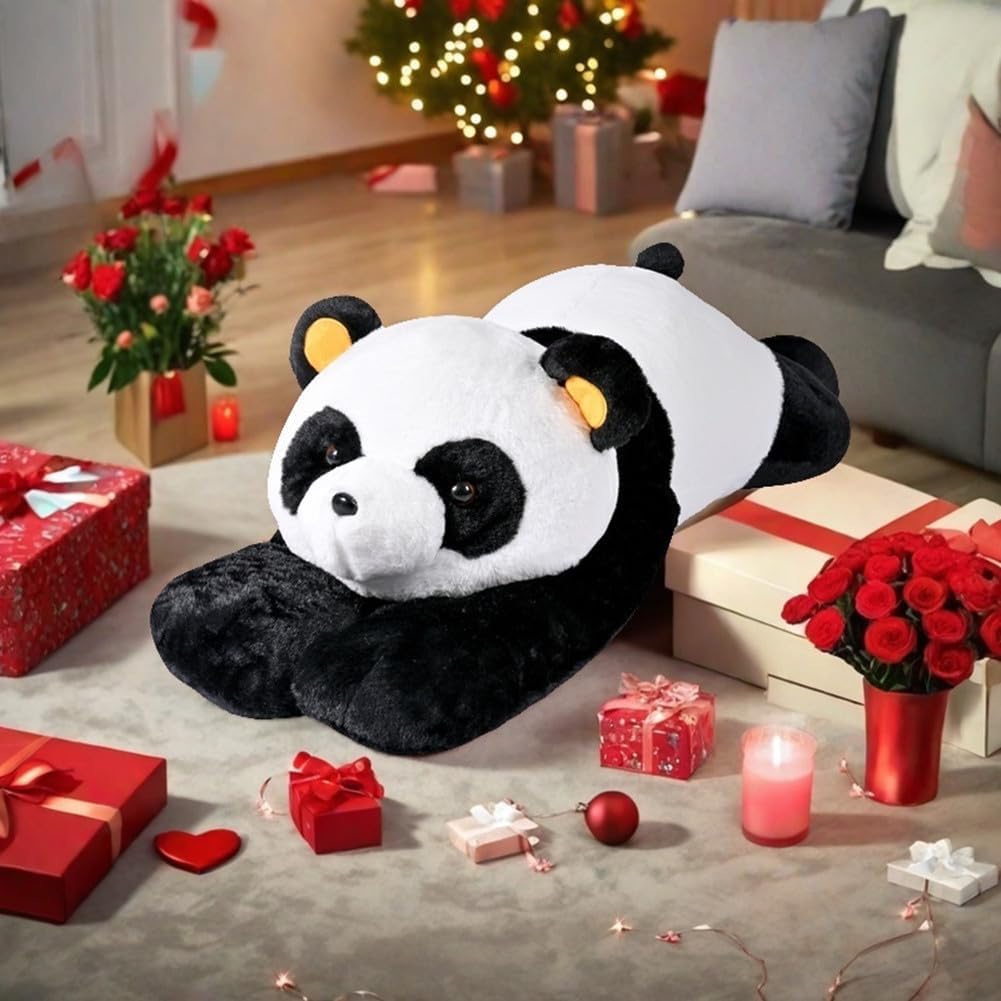 Labauxite Cute Panda Bear Pillow Large Panda Stuffed Animal Plush Toy Soft Hugging Body Pillow for Adults Kids Boys Girls Birthday Gift (47.2 in)