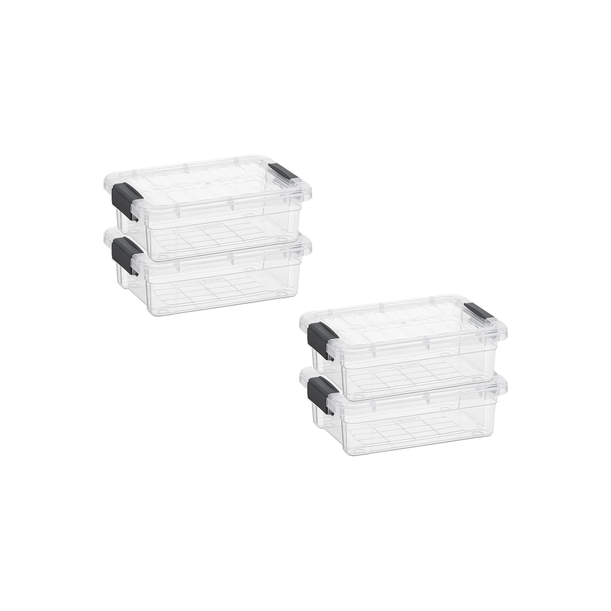 0.7 Quart Mini Clear Plastic Storage Container with Lid (4 Count)