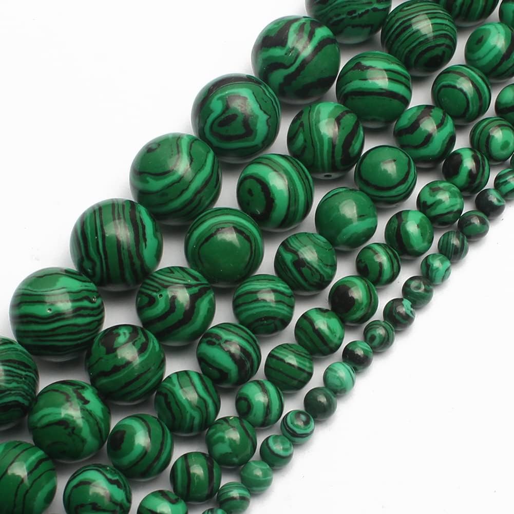 6mm Glossy Malachite Natural Stone Beads Round Loose Beads for Jewelry Making Yochus DIY Beads Bracelet Necklace